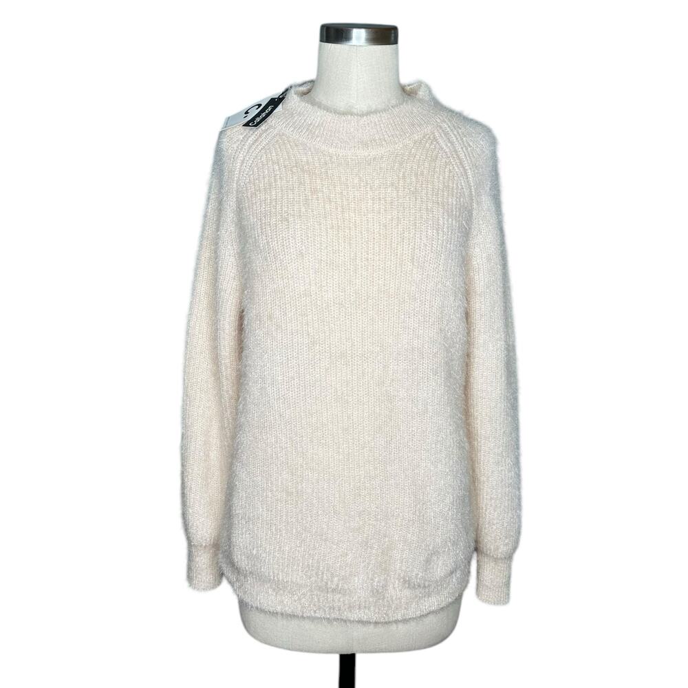 CALLAHAN Cream Knit Dee Crewneck Fuzzy Pullover Sweater Jumper Size Medium NWT